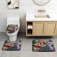 thumbnail image 2 of Encanto Juego de 3 alfombras de baño de coral fleece: tapete de baño + alfombra de inodoro en forma de U + funda de tapa de inodoro en forma de O, 2 of 6