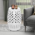 thumbnail image 2 of Abble 18’’White Geometric Cut Iron Side Table, 2 of 4