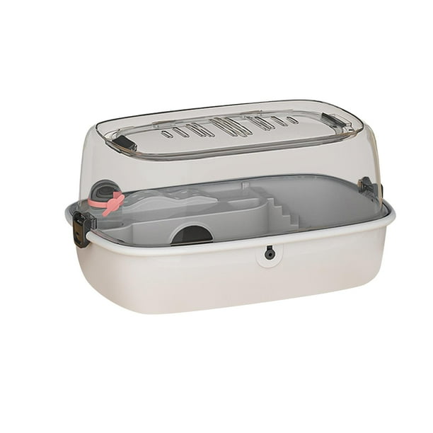 Jaula grande para hámster, transparente, portátil, con apertura superior Modelo básico gris
