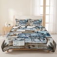 thumbnail image 3 of Quilts Twin Size Bedding Set, Farmhouse Wolf Lightweight Quilted Comforter, Winter House Eagle Snowflake Pine Tree Soft Reversible Bedspread Coverlet with Pillow Covers for All Season, 68" x 86", 3 of 9
