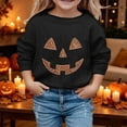 thumbnail image 2 of Tisuna Girls Halloween Sweatshirts Pumpkin Print Long Sleeve Crew Neck Tops Fashion Kids Theme Party Sweatshirt Size 2-3 Years Black, 2 of 6
