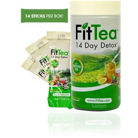 FIT TEA 14 STICKS PER BOX - Detox tea, All naturall Ingredients, Sealed, NON