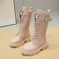 thumbnail image 3 of LYHao Fashion Autumn Children Girls Sports Shoes Flat Thick Bottom Non Slip Easy To Wear PU Upper Comfortable Boots ,Girls Boots Sizes 10.5 Pink(4-4.5 Years), 3 of 6