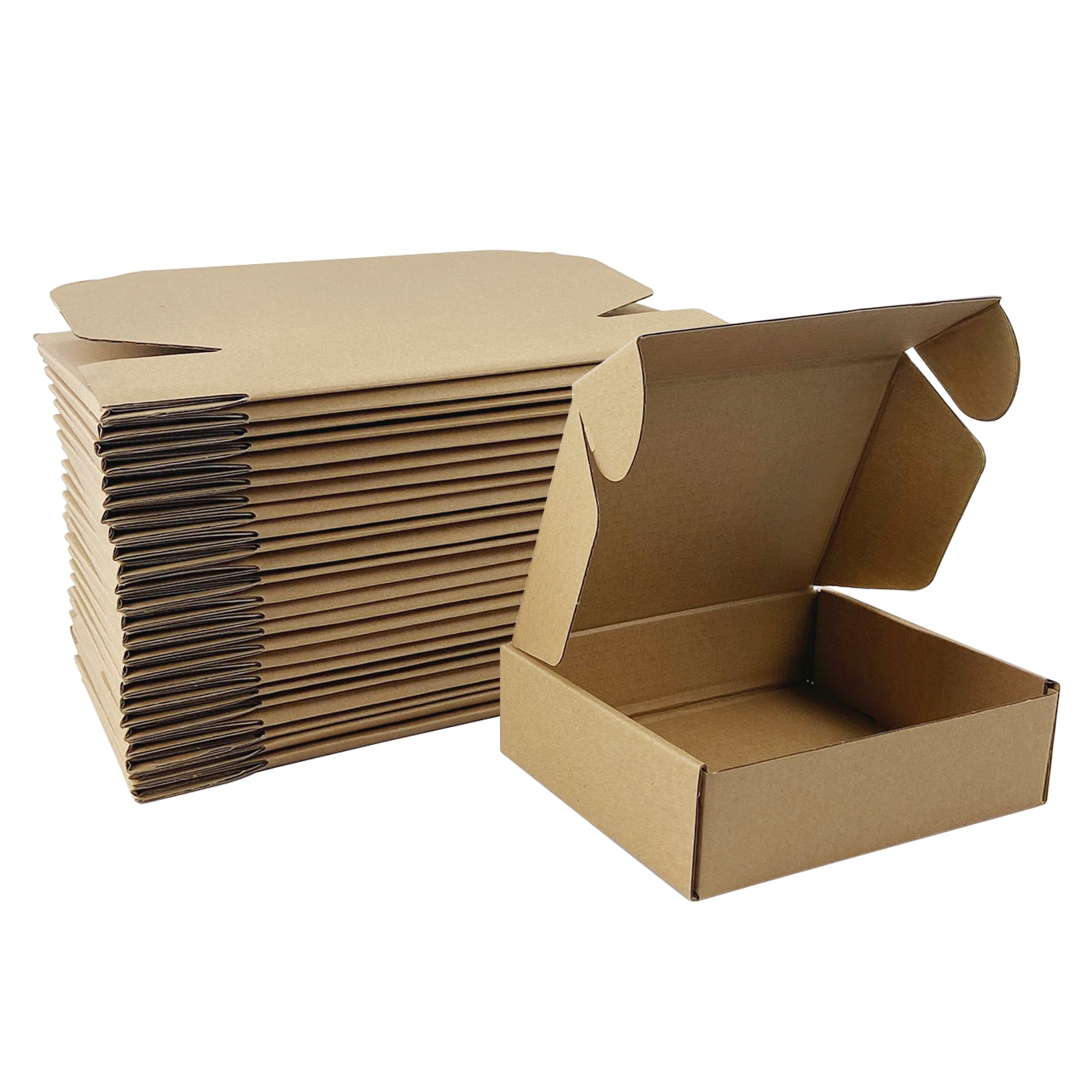 Euapko 7x5x2 Corrugated Box Mailers 25 Pack Brown Cardboard Small Shipping Boxes for Mailing 