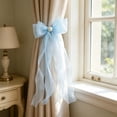 thumbnail image 4 of Lace Bow Curtain Tiebacks, Silky Ribbon Bowknot Curtain Holdbacks for Sheer Curtains, Decorative Curtain Accessories for Bedroom Living Room Wedding Decor (2 Pack, Blue), 4 of 7