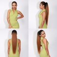 thumbnail image 2 of YBQF Ponytail Extension Straight 28 Inch Long Drawstring Ponytail for Black Women Natural Clip in Hair Extension Fake Ponytail Synthetic Hair Piece (28 Inch, OT1B/27/30), 2 of 5