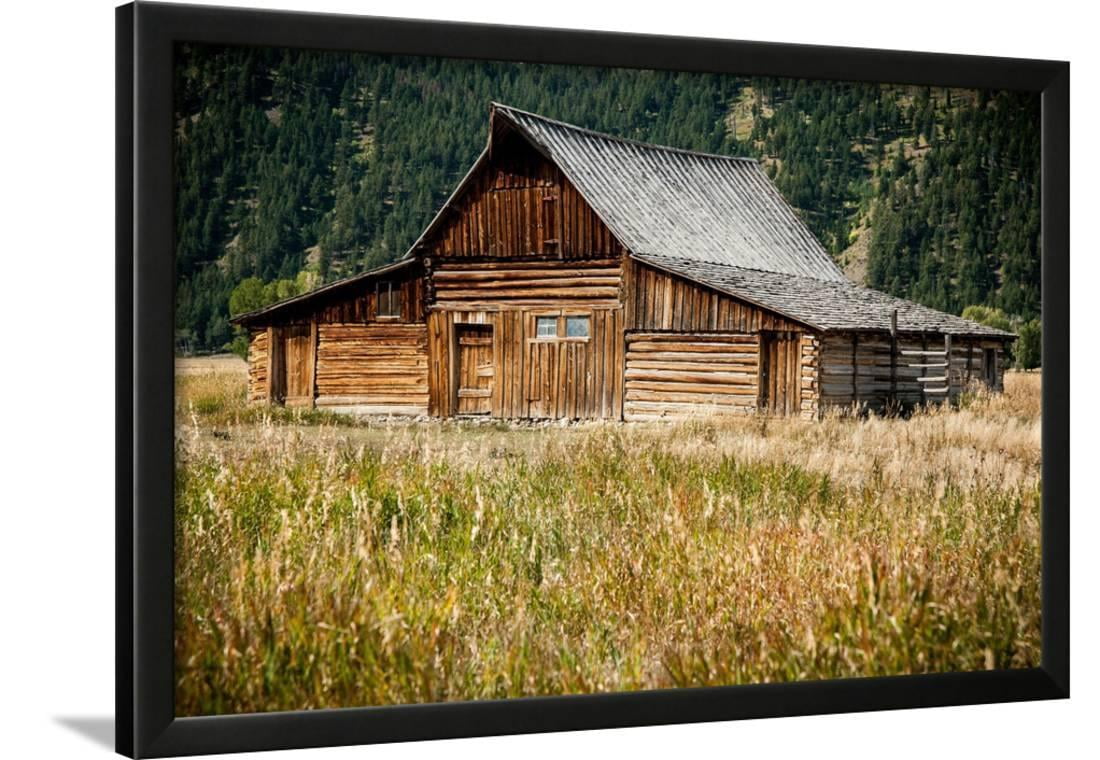Woven Paths Framed Print Wall Art, Teton Barn by Tim Oldford, 16' x 24'