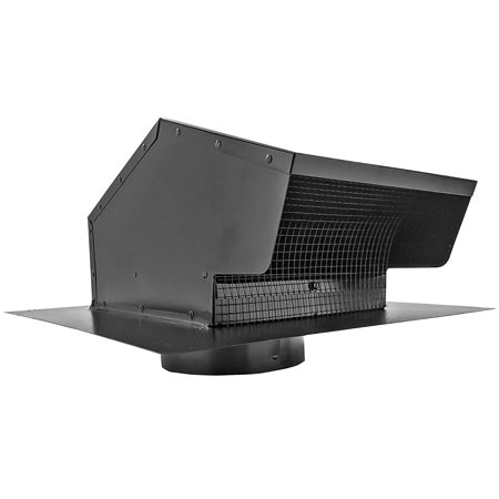 Black Galvanized Roof Vent - Builder's Best 012633 Roof Vent Cap, Black Galvanized Metal, with 6-inch diameter collar, Removable 1/4-inch x 1/4-inch screen By Builders Best