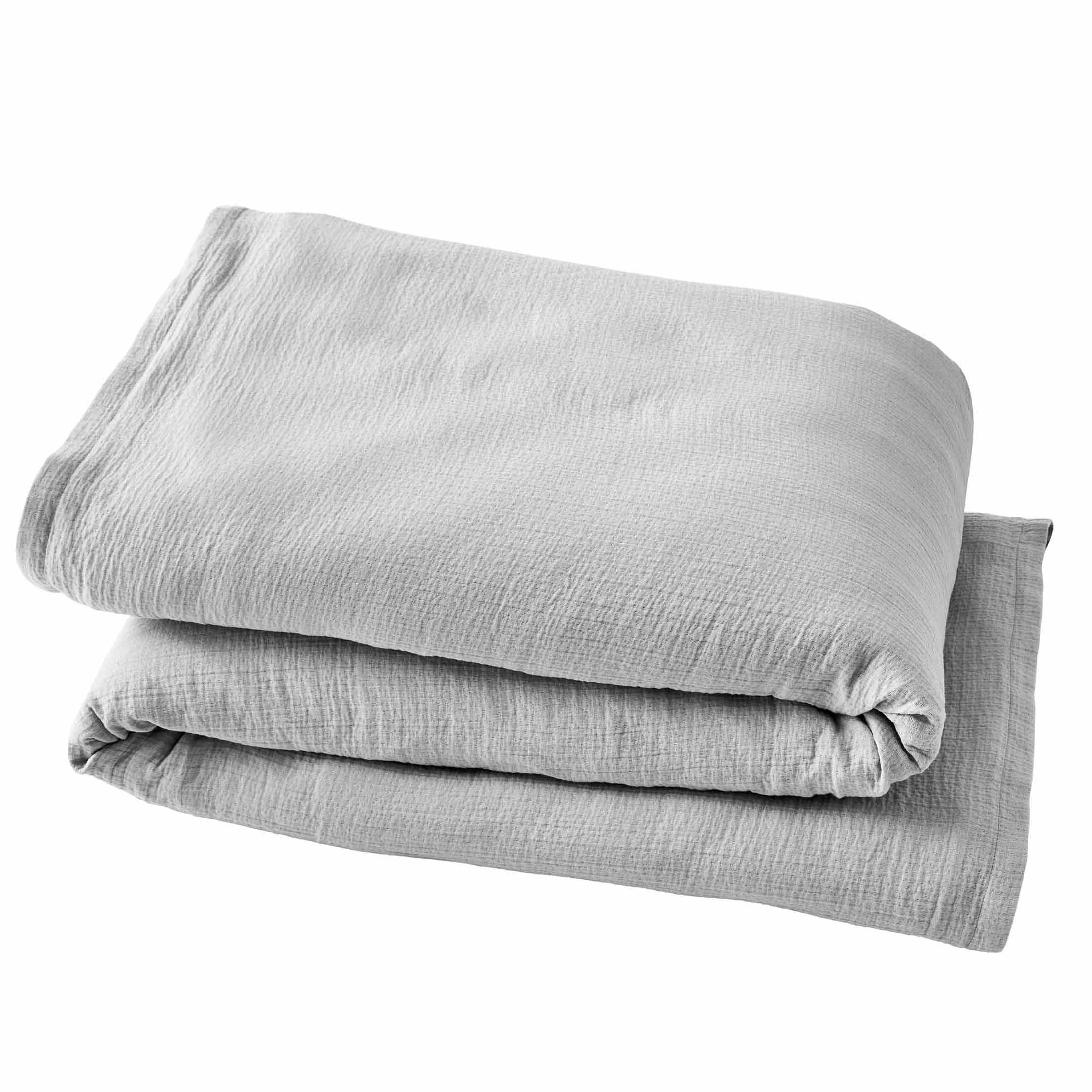 Better Homes & Gardens 3-Piece Silver Crinkled Gauze Duvet Set, Adult Full/Queen