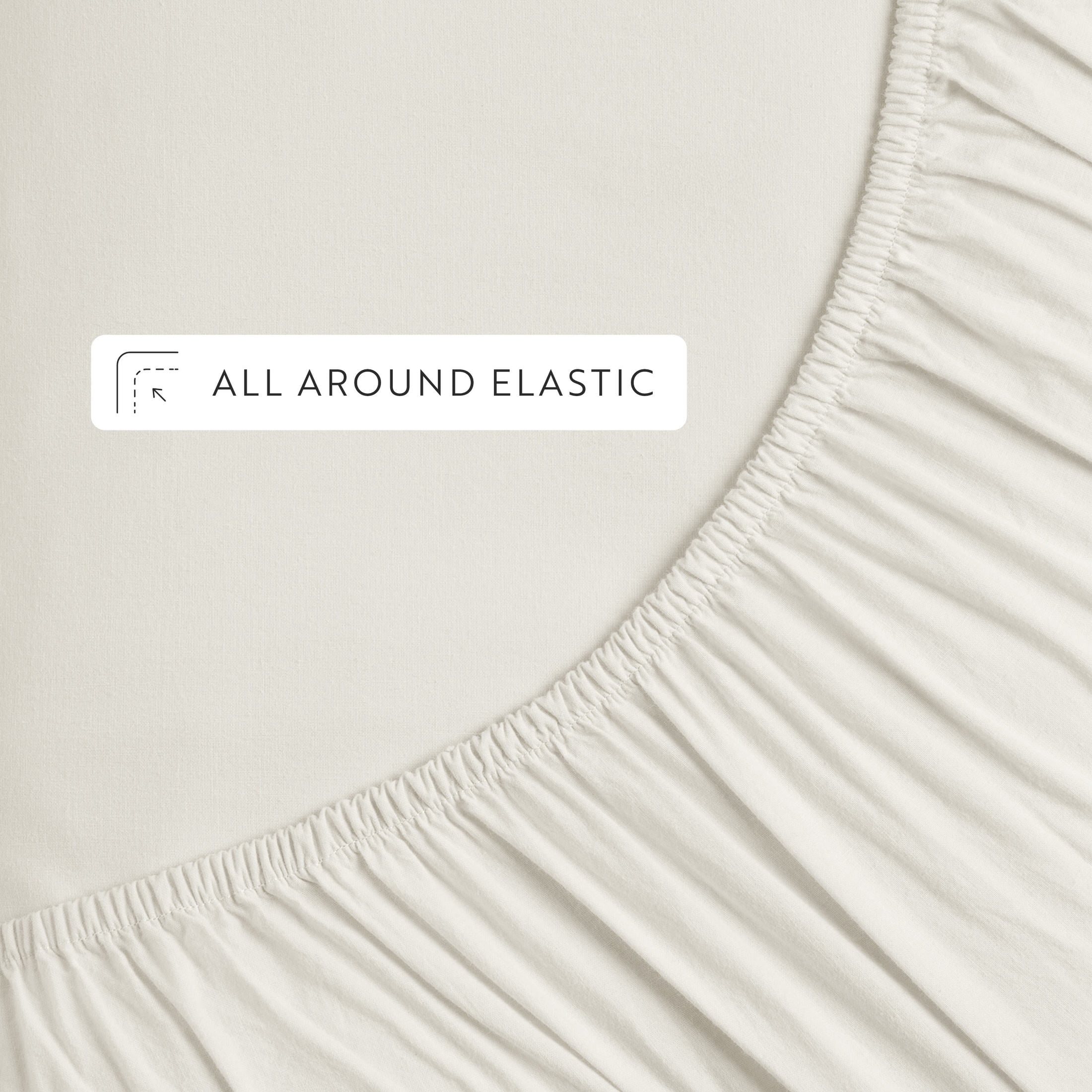 Noble Linens 4 Piece 100% Cotton Percale Sheet Set in Ivory, Twin