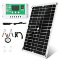 thumbnail image 1 of 18V/25W Monocrystalline Solar Panel Kit Dual USB Phone Charger Outdoor Camping Power Bank Waterproof with 12/24V 60A PWM Solar Charge Controller for RV Marine Boat Off Grid System, 1 of 9