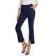 thumbnail image 2 of VISgogo Pantalones recortados casuales para mujer, cintura alta, color sólido, pierna acampanada, pantalones divididos con bolsillos VISgogo  moda, 2 of 6