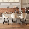 thumbnail image 2 of Betisef Swivel Bar Stools Set of 1, Counter Height Bar Stools with Back, PU Leather Upholstered Kitchen Island Stools, 360° Swivel, Rubberwood Legs, Thick Cushion Seat, for Dining Room Beige, 2 of 11