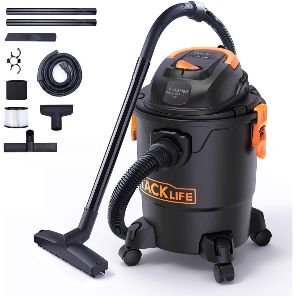 Tacklife Wet/Dry Vacuum, 5 Gallon Shop Vacuu Lightweight Powerful