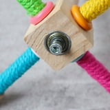 Visual Reference: Interactive Wooden Bird Stand Toy Exercise Wheel For Parrots And