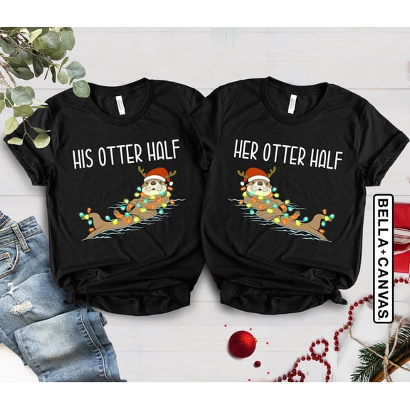 His And Her Christmas Shirts, Couples Christmas Shirts, Funny Matching Couples Christmas Pajamas, Mr Mrs Christmas Shirts
