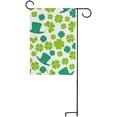 thumbnail image 5 of SKYSONIC Patrick's Day Pattern with Green Clover Leaves Double-Sided Printed Garden House Sports Flag-12x18(in)-Polyester Decorative Flags for Courtyard Garden Flowerpot, 5 of 6