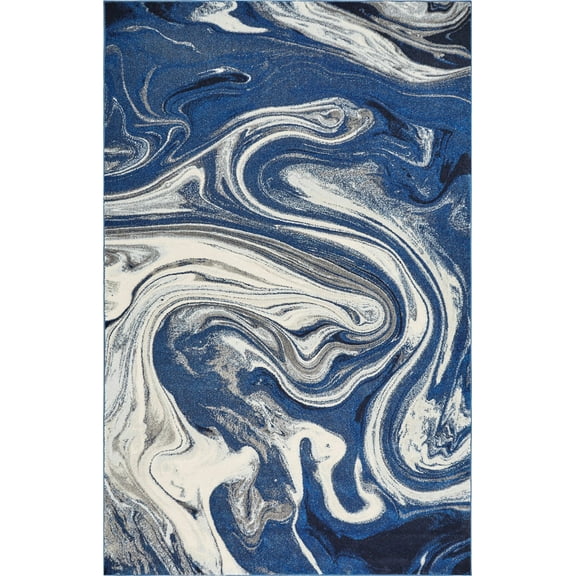 99" X 122" Blue Polypropylene Rug