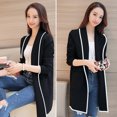 thumbnail image 6 of comerut Women Winter Coat Fleece Lapel Long Sleeves Mid Length Cardigan Warm Solid Color Casual Elegant Autumn Coat Female Clothing, 6 of 7