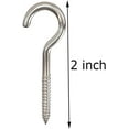thumbnail image 2 of 2 Inch Metal Cup Hook Round End Screw Hook Self Tapping Screw Hook Silver 50Pcs, 2 of 3