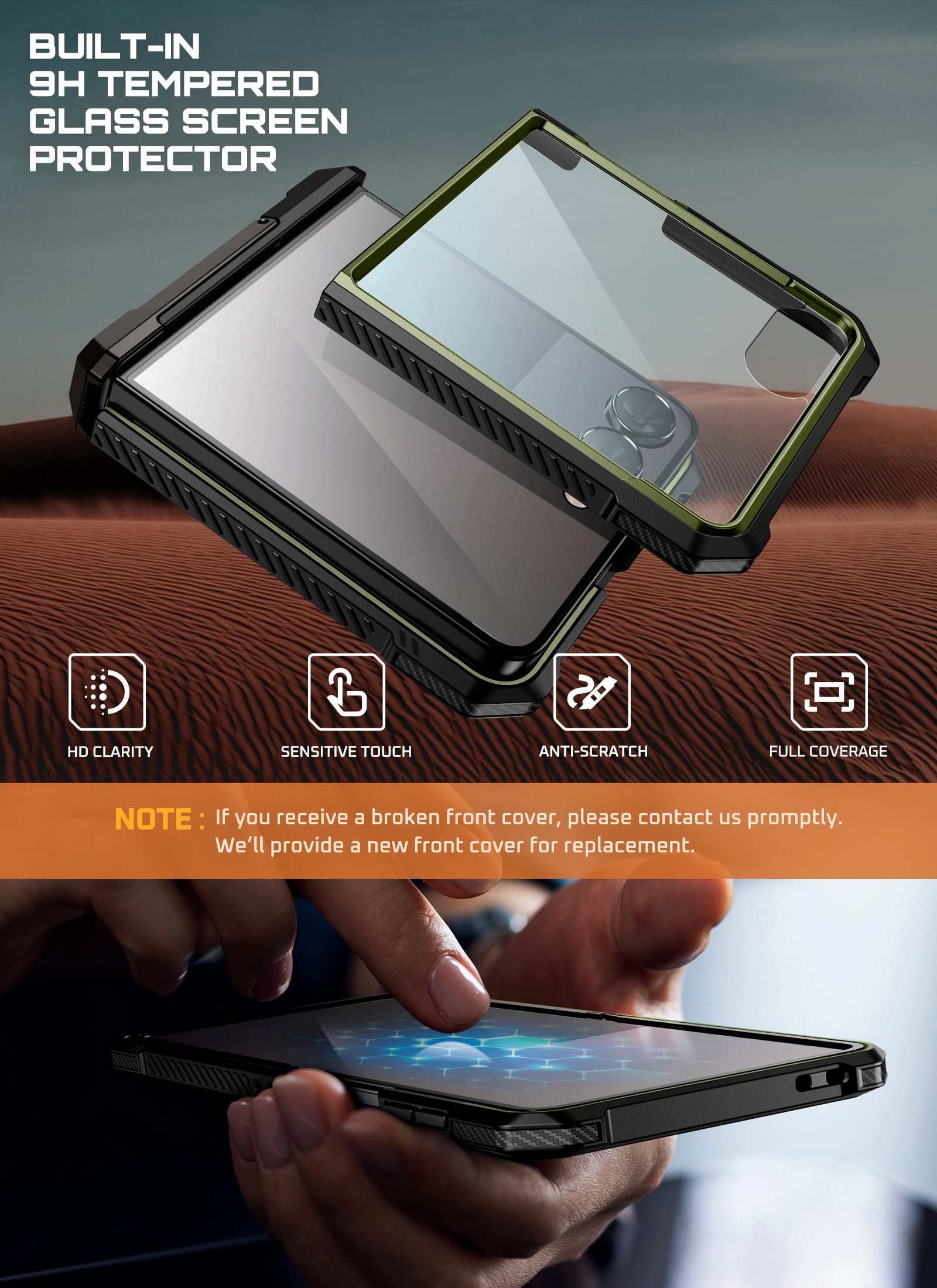 SUPCASE for Samsung Galaxy Z Flip 7 Magnetic Case with Stand & Front Screen Protector, Built-in N52 Magnets [Support MagSafe] Hinge Protection Full Body Military-Grade Rugged Back Phone Cover, Guldan