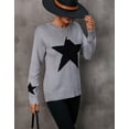 thumbnail image 3 of Sweaters for Women Long Sleeve Crewneck Pullover Sweaters with Bust and Cuffs Stars Patchwork Jumper Tops Shermie, 3 of 6