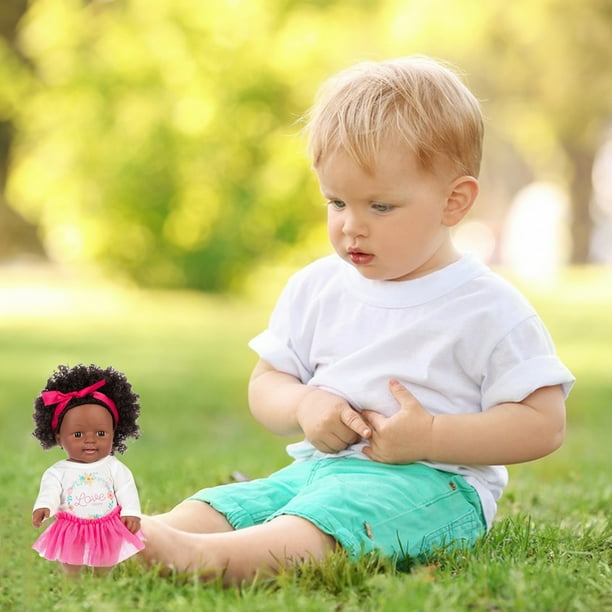 12 Inch Black Baby Dolls With Clothes A,frican Realistic Baby Washable Kids Girls