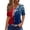 Red4, variant on Womens 4th of July Shirt Patriotic Red White and Blue V Neck T Shirts Casual Summer Holiday Tops Fourth of July Outfit for Women