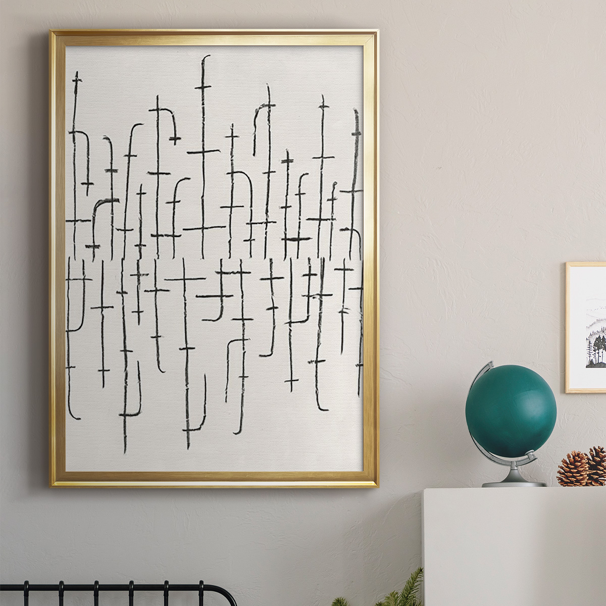 Vertical Arrangement II Premium Framed Print, in Gold, Black, or Silver - Ready to Hang