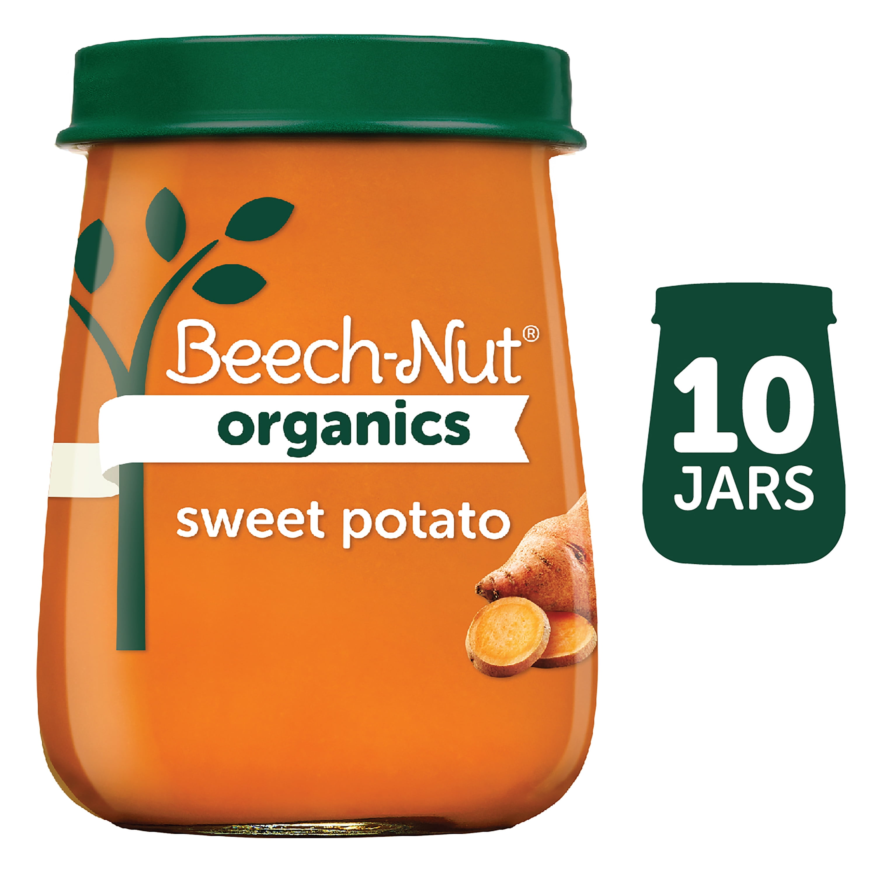 BeechNut Organics Stage 1, Sweet Potato Baby Food, 4 oz Jar, 10 Pack