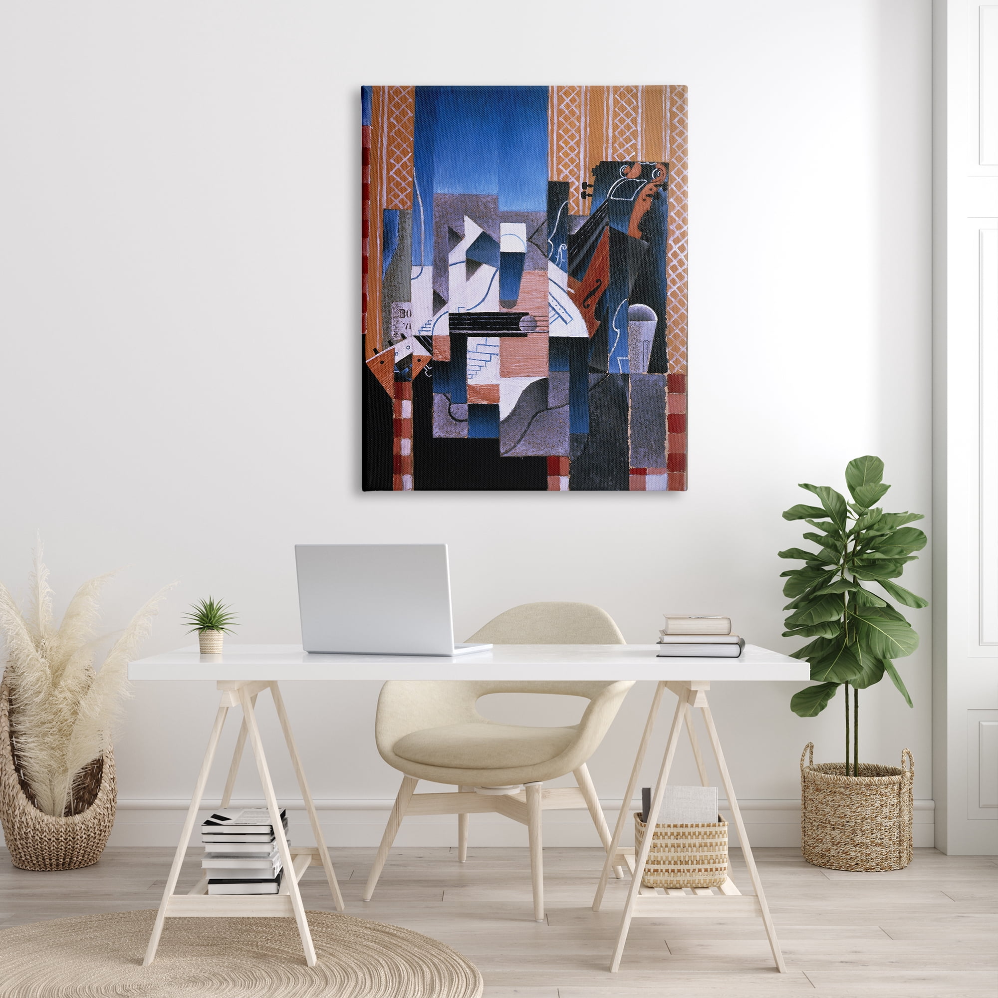Stupell Industries Violon et Guitare Juan Gris Classic Abstract Painting Painting Gallery Wrapped Canvas Print Wall Art, Design by one1000paintings