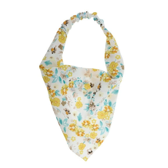 Unique Bargains 1 Pc Pastoral Style Floral Headwrap for Women Yellow