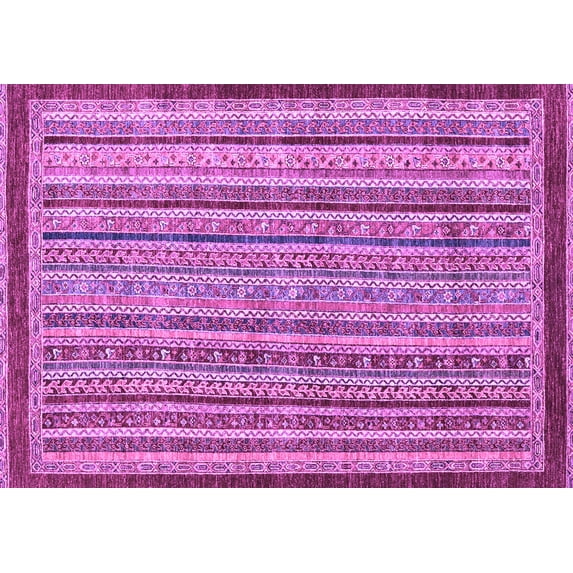 Ahgly Company Indoor Rectangle Oriental Purple Modern Area Rugs, 8' x 12'