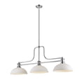 thumbnail image 4 of 3 Light Chandelier In Restoration Style-21 Inches Tall And 13.25 Inches Wide-Brushed Nickel Finish-Matte Opal Shade Color Z-Lite 725-3Bn-Dmo14, 4 of 7