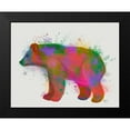 thumbnail image 2 of Fab Funky 24x20 Black Modern Framed Museum Art Print Titled - Bear Rainbow Splash 2, 2 of 5