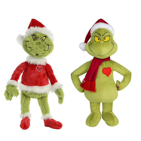 Grinch Christmas Decorations Plush Toy, 9.8" Christmas Pillow Green Monster Doll Plush Stuffed Animal for Boys and Girls,