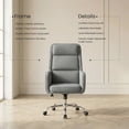 thumbnail image 6 of COLAMY Cocoon Modern Executive High Back Home Office Chair, Upholstered Desk Chair with Wheels, Vanity Chair with Head and Lumbar Support, Armrest (Gray), 6 of 11