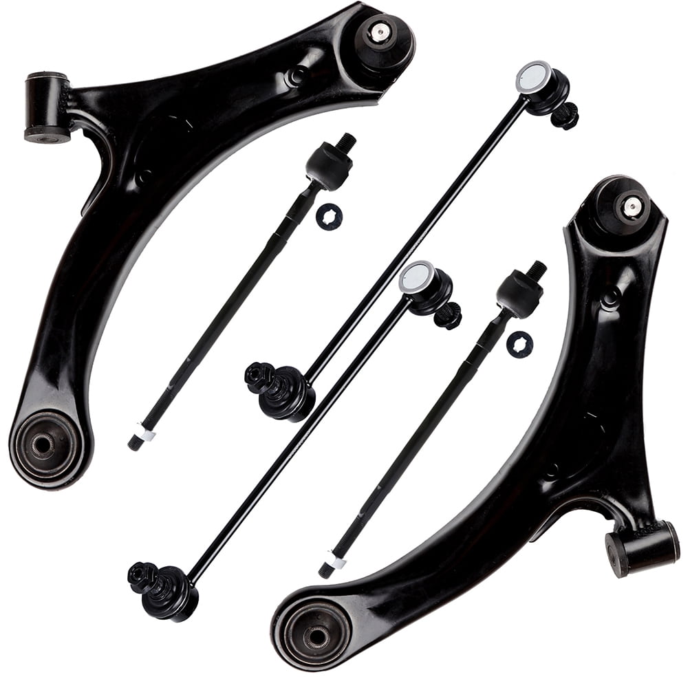 ECCPP - 6PCS Front Lower Control Arm And Ball Joint Inner Tie Rod End Sway Bar Link Compatible Fit 2004-2007 For Suzuki Aerio Suspension Kit