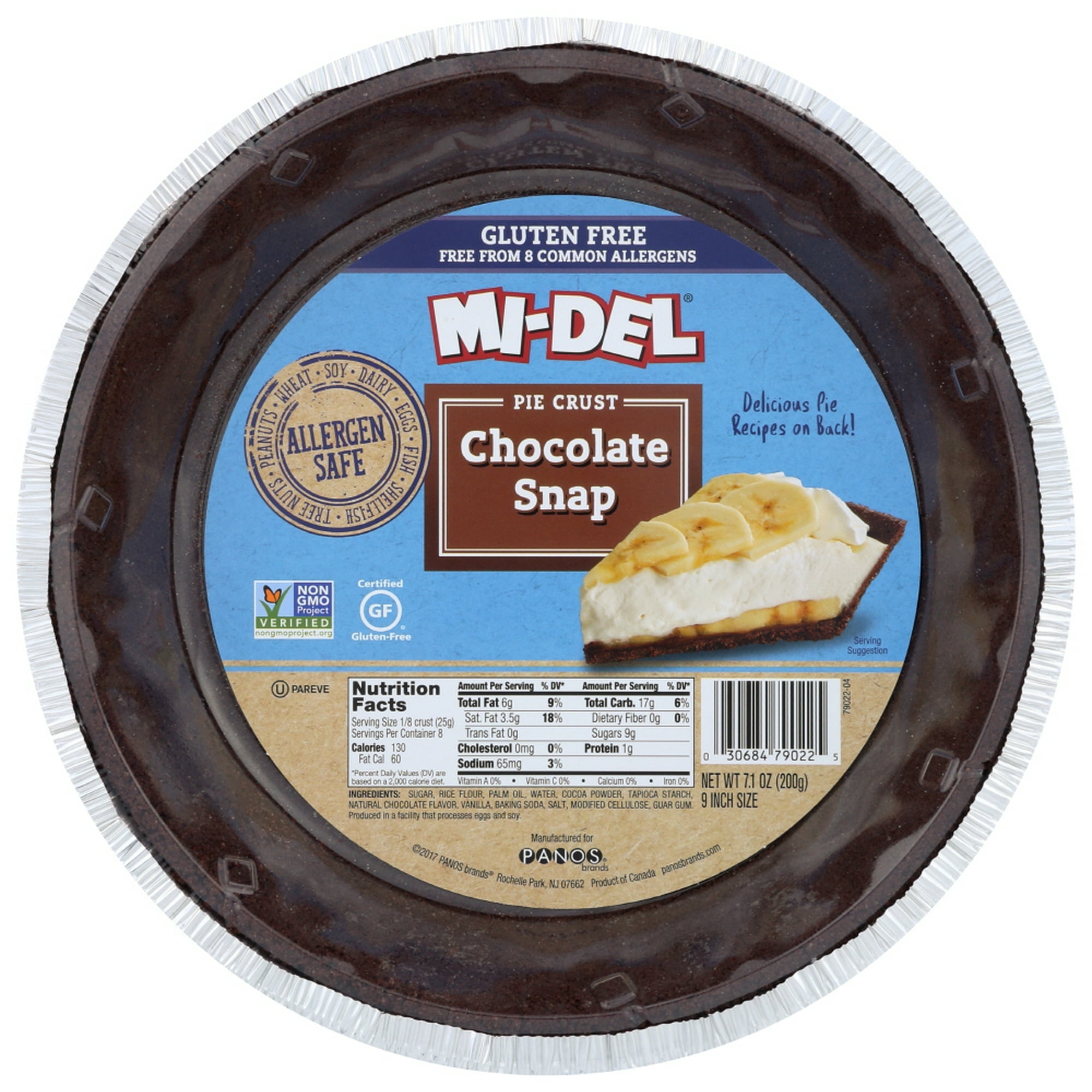 (3 pack) Mi-del Gluten Free Chocolate Snaps Pie Crust 7.1oz
