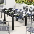 thumbnail image 2 of Outsunny Expandable Outdoor Dining Table with Tempered Glass Tabletop Black, 2 of 10