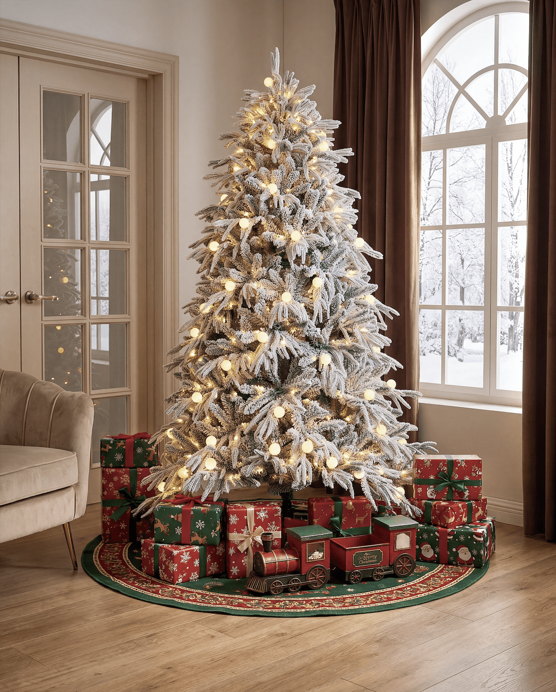 7.5 Foot Aurora Full Christmas Tree Display