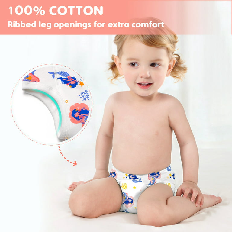 URMAGIC Toddler Girls' Soft Cotton Underwear Baby Girls' Assorted Panties(Pack  of 4) 2-5 Years 