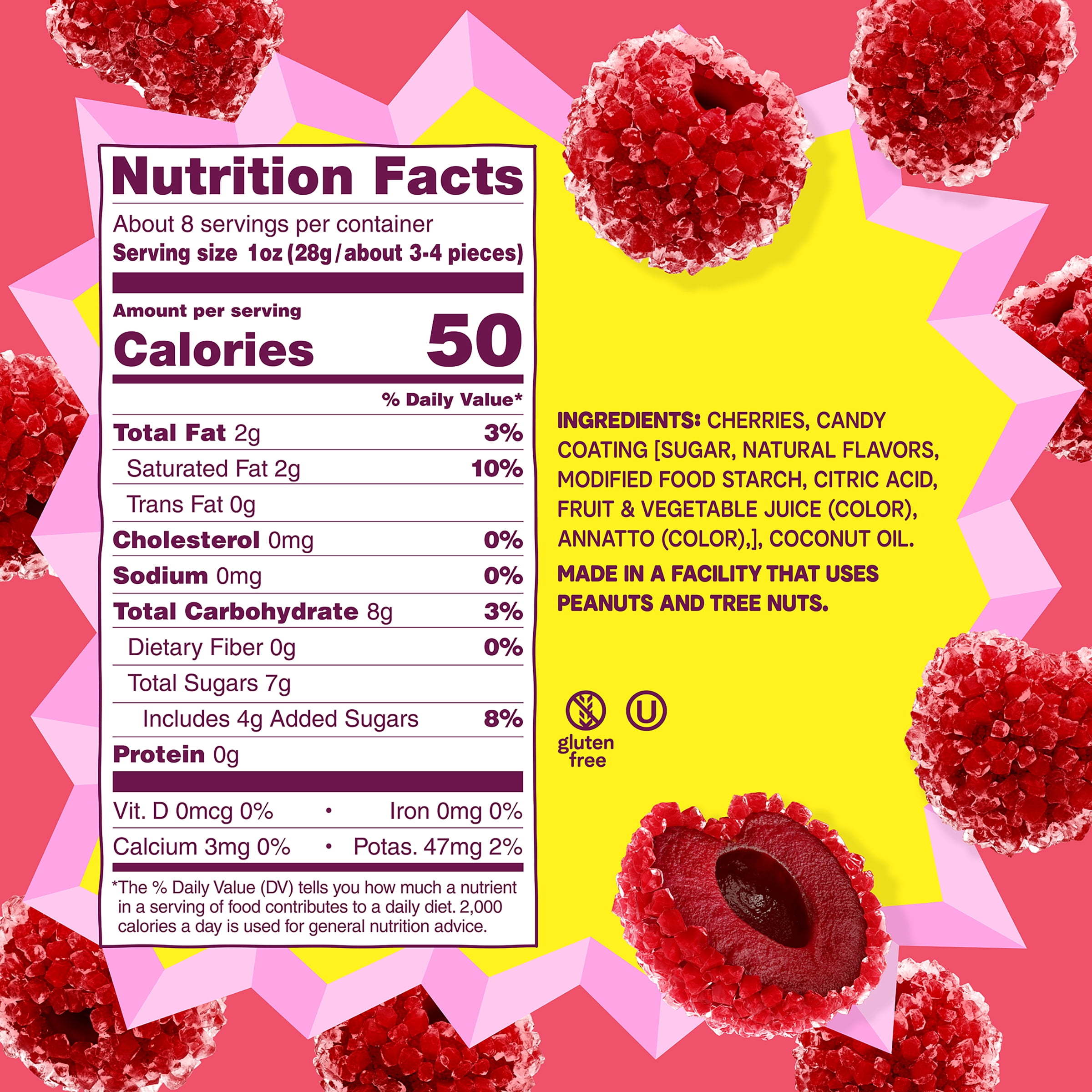 Fruit Riot x Olipop Crunchy Candy Cherries, Vintage Cola, Real Frozen Fruit, 8 oz