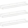 thumbnail image 4 of Clear Acrylic Floating Shelves 24 inches, Wall Bookshelf for Kids, Transparent Book Shelf Ledge for Wall, Set of 3, 4 of 5