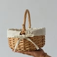 thumbnail image 4 of Maytalsory Wood Handheld Bow Wicker Woven Storage an elegant Handheld Functional, 4 of 6