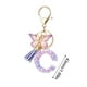 thumbnail image 2 of Llavero de moda con 26 letras y borlas de mariposa, elegante y multifuncional., 2 of 5