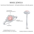 thumbnail image 6 of Rosec Jewels IGI Certified Lab Grown Pink Diamond Designer Engagement Ring (1 Ct, Fancy Pink Color and VS1 Clarity) - Womens Pink White Diamond Ring, 925 Sterling Silver, US 4.00, 6 of 9