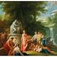 thumbnail image 2 of Heinrich Friedrich Füger 12x12 Gold Ornate Wood Frame and Double Matted Museum Art Print Titled - Apollo Amongst the Shepherds, a ‘Study’ for the Former Burgtheater, Vienna, 2 of 4