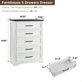thumbnail image 4 of ACCOHOHO 5-Tier Storage Dressers, Wood Rustic Chest of Drawers for Bedroom Living Room,White, 4 of 6