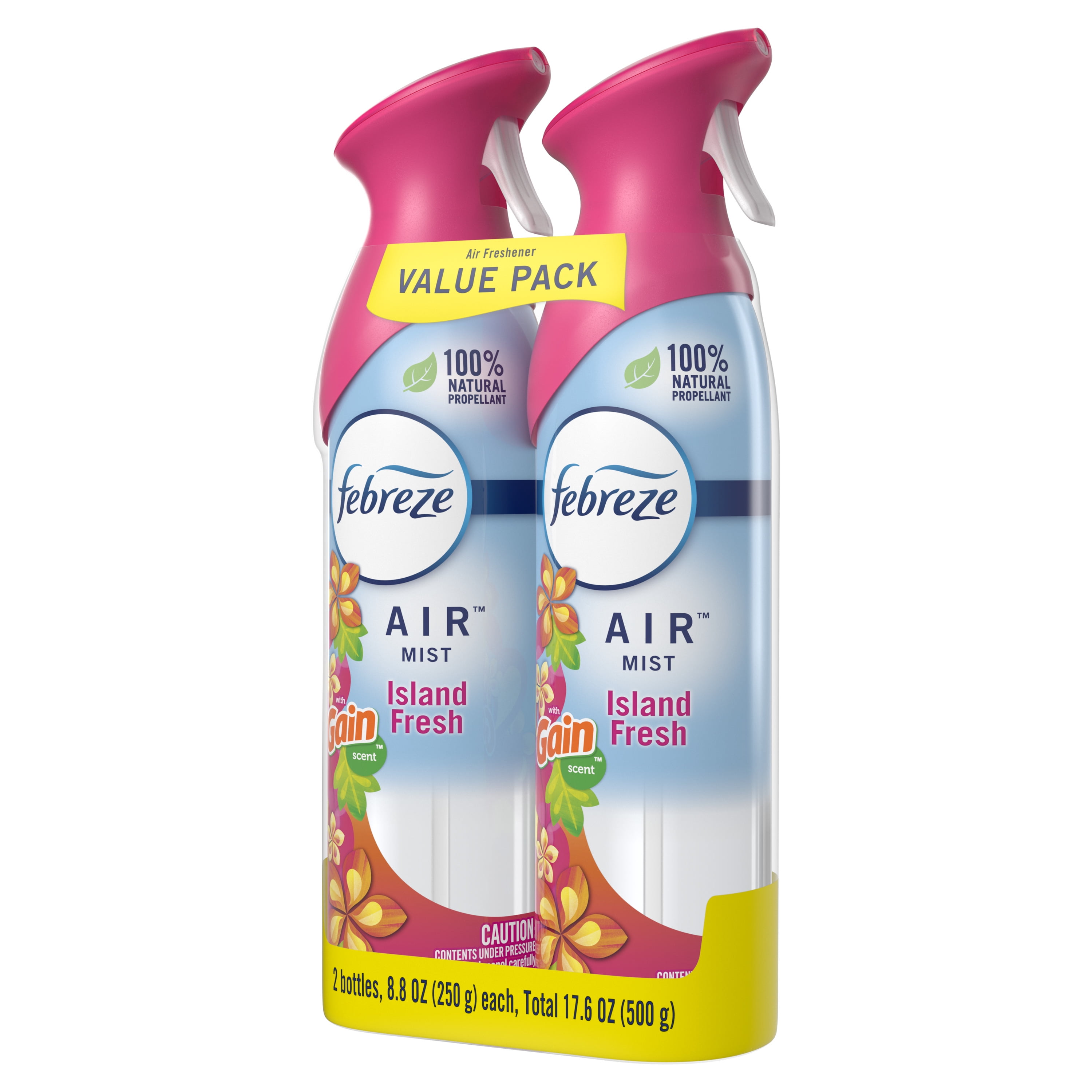 Febreze Air Freshener Spray, Odor-Fighting Room Spray, Gain Island Fresh, 8.8oz, 2 Count